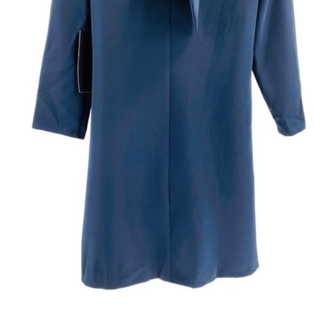 Tuckernuck | NEW Navy Daphne Bow High Neck Long Sleeve Mini Dress Size XL - Picture 9 of 11